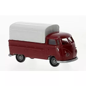   Brekina 32984 Volkswagen Transporter T1b ponyvás 1960, bordó (H0)