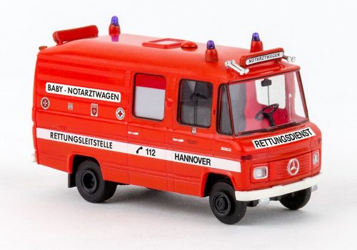 Brekina 36927 Mercedes-Benz L 508 RTW Hannover Babynotarzt, Berufsfeuerwehr, 1970 (H0)