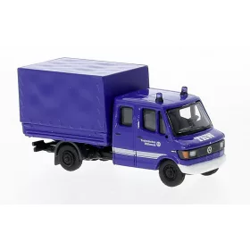   Brekina 36956 Mercedes-Benz L 307 Doka 1988, platós/ponyvás, THW (H0)