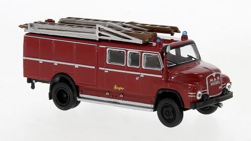 Brekina 45100 MAN 450 HA LF 16, piros/fekete tűzoltóautó 1965 (H0)