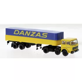   Brekina 58578 Fiat 691T nyergesvontató, ponyvás félpótkocsival "Danzas" (I), 1970 (H0)