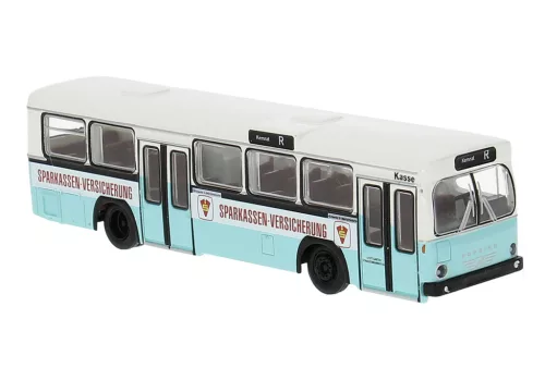 Brekina 59165 Büssing BS 110V autóbusz, "Sparkassen" der SSB, ehem END (H0)