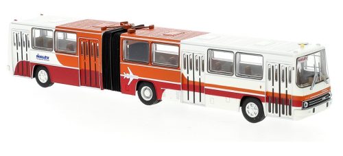 Brekina 59711 Ikarus 280.02 csuklós autóbusz 1985, négyajtós, piros - MALÉV (H0)