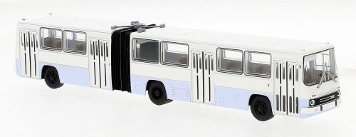 Brekina 59718 Ikarus 280.02 csuklós városi autóbusz, négyajtós, fehér/világoskék, 1972 (H0)