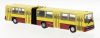 Brekina 59721 Ikarus 280.02 csuklós autóbusz, négyajtós városi autóbusz, sárga/piros, 1985 (H0)