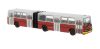 Brekina 59741 Ikarus 280.02 csuklós városi autóbusz, négyajtós, piros - lengyel festés (H0)