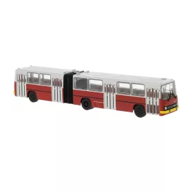   Brekina 59741 Ikarus 280.02 csuklós városi autóbusz, négyajtós, piros - lengyel festés (H0)