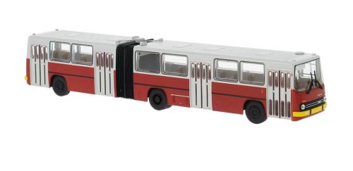 Brekina 59741 Ikarus 280.02 csuklós városi autóbusz, négyajtós, piros - lengyel festés (H0)