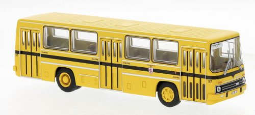 Brekina 59811 Ikarus 260 autóbusz, háromajtós városi autóbusz, Wg. 97, Verkehrsbetriebe Halle, 1972 (H0)