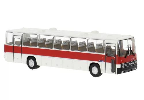 Brekina 59820 Ikarus 250 autóbusz, 2 ajtós, fehér, piros csíkkal (H0)