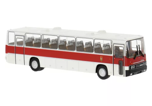 Brekina 59823 Ikarus 250 autóbusz, 2 ajtós, fehér, piros csíkkal - BVB Berlin (H0)