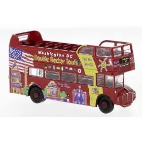   Brekina 61115 AEC Routemaster 1965 emeletes városi autóbusz, nyitott, Washington DC Sigtseeing (H0)