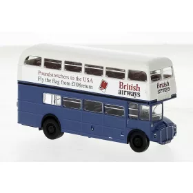   Brekina 61118 AEC Routemaster 1965 emeletes városi autóbusz, British Airways (H0)