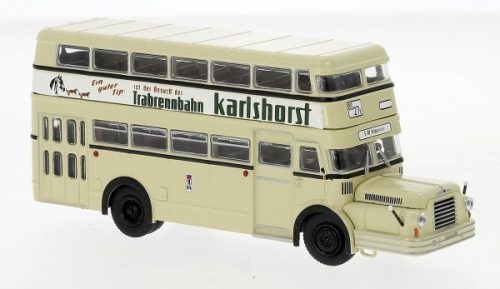 Brekina 61207 IFA Do 56 emeletes városi autóbusz, BVG - Trabrennbahn Karlshorst, 1960 (H0)