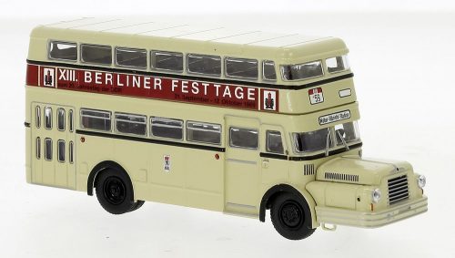 Brekina 61208 IFA Do 56 emeletes városi autóbusz, BVG - Berliner Festtage, 1960 (H0)