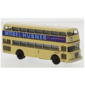   Brekina 61253 Büssing D2U emeletes városi autóbusz 1960, BVG - Möbel Hübner (H0)