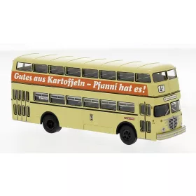   Brekina 61255 Büssing D2U emeletes városi autóbusz, BVG - Pfanni 1960 (H0)