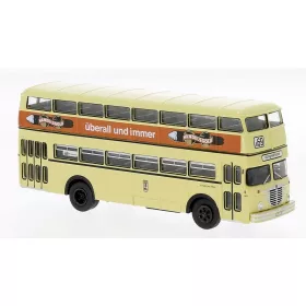   Brekina 61256 Büssing D2U emeletes városi autóbusz 1960, BVG - Handelsgold (H0)