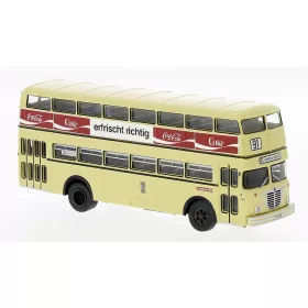   Brekina 61260 Büssing D2U emeletes városi autóbusz BVG - braune Brause, 1960 (H0)