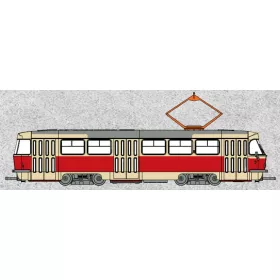 Brekina 64500 Tatra villamos, bézs/piros (H0)