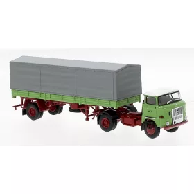   Brekina 71203 IFA W50 nyergesvontató ponyvás félpótkocsival - Deutsche Reichsbahn 1965 (H0)