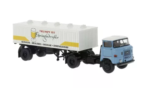 Brekina 71218 IFA W50 nyergesvontató sörszállító félpótkocsival - Ehringsdorfer (H0)