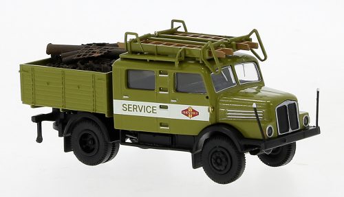 Brekina 71759 IFA S 4000-1 csapatszállító teherautó 1960, zöld - Fortschritt Service (H0)
