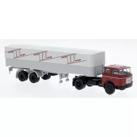   Brekina 71827 LIAZ nyergesvontató, ponyvás félpótkocsival - IF Cargo, 1974 (H0)