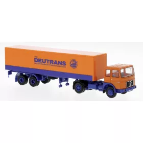  Brekina 78154 MAN F7 nyergesvontató, dobozos félpótkocsival - Deutrans 1968 (H0)