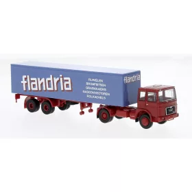   Brekina 78164 MAN F7 nyergesvontató, dobozos félpótkocsival - Flandria, 1970 (H0)