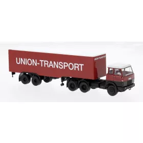   Brekina 82251 Henschel F221S nyergesvontató, dobozos félpótkocsival - Union-Spedition (H0)