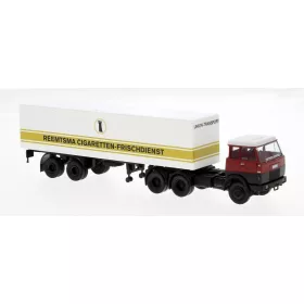   Brekina 82252 Henschel F221S nyergesvontató, dobozos félpótkocsival - Reemtsma der Union (H0)