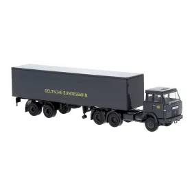   Brekina 82262 Henschel F161 nyergesvontató, dobozos félpótkocsival - Deutsche Bundesbahn (H0)