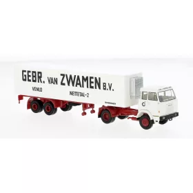   Brekina 82263 Henschel F161 nyergesvontató, hűtődobozos félpótkocsival - van Zwamen (H0)
