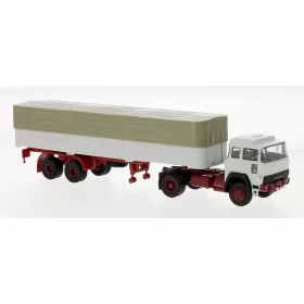   Brekina 83251 Magirus-Deutz 310 D16 nyergesvontató, ponyvás félpótkocsival, 1974 (H0)
