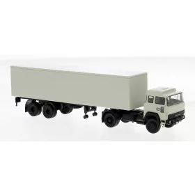   Brekina 83256 Magirus-Deutz 310 D16 nyergesvontató, dobozos félpótkocsival - DB, 1974 (H0)