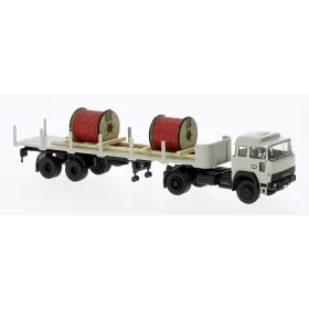   Brekina 83287 Magirus D310 D16 nyergesvontató 1974, rakoncás félpótkocsival, DB (H0)