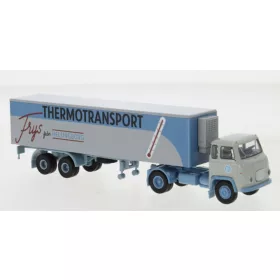   Brekina 85175 Scania LB 76 nyergesvontató, hűtődobozos félpótkocsival, SLAB (H0)