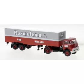   Brekina 85232 DAF DO 2000 nyergesvontató 1957, dobozos félpótkocsival - Rosmalen (NL) (H0)