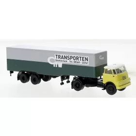  Brekina 85235 DAF DO 2000 nyergesvontató 1957, dobozos félpótkocsival - Geldersche Tramwegen (NL) (H0)