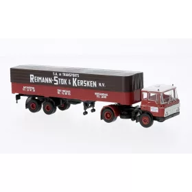   Brekina 85285 DAF FT 2600 nyergesvontató 1962, ponyvás félpótkocsival, Reimann-Stok & Kersken (NL) (H0)