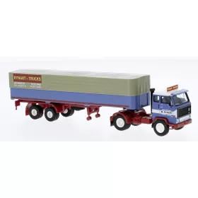   Brekina 85686 Volvo F 89 nyergesvontató, dobozos félpótkocsival - Rynart 1972 (H0)