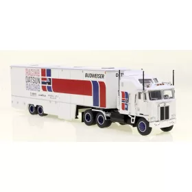  Brekina 85740 Kenworth K 100 Aerodyne nyergesvontató, Datsun Racing, 1980 (H0)