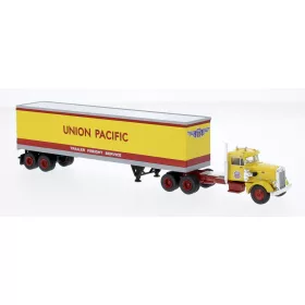   Brekina 85765 Peterbilt 281 nyergesvontató 1955, dobozos félpótkocsival - Union Pacific (H0)