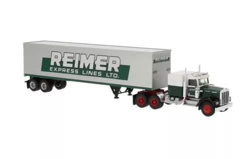 Brekina 86258 Kenworth W900 nyergesvontató, dobozos félpótkocsival - Reimer (H0)