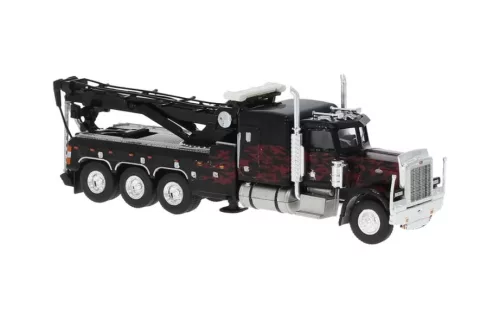 Brekina 86278 Peterbilt 359 kamionmentő, fekete - Flames (H0)