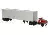 Brekina 86305 Dodge LCF nyergesvontató, dobozos félpótkocsival (H0)