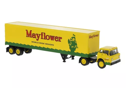 Brekina 86331 Ford C nyergesvontató, dobozos félpótkocsival - Mayflower (H0)