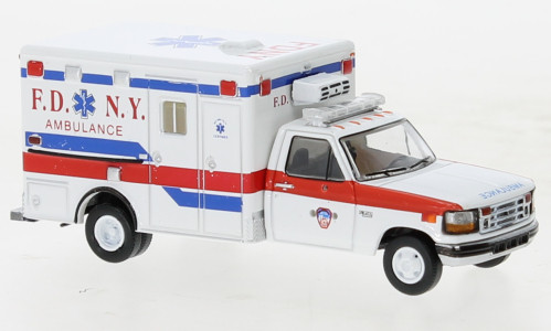 Brekina PCX870361 Ford F-350 Horton Ambulance 1997, FDNY, amerikai mentőautó (H0)