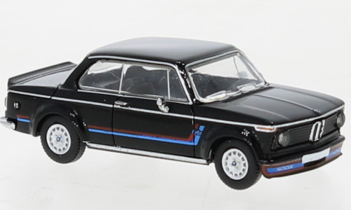 Brekina PCX870442 BMW 2002 turbo, Dekor, 1973, fekete (H0)